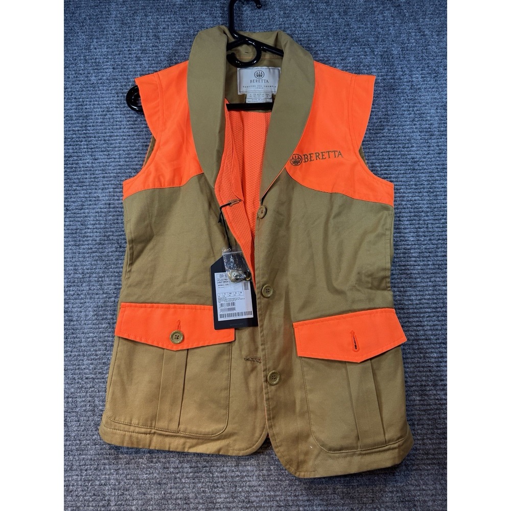 Beretta Women's Retriever Hunting Vest Tobacco Blaze Orange Sz S GD322T16510850